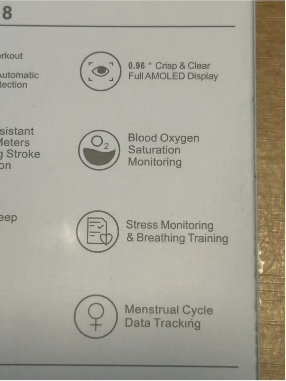 Smart Band 8 Bluetooth 4.0 BLE, Working time 4-7 days,Water Resistant